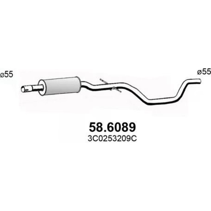 ASSO Mittelschalldämpfer 58.6089 ASSO Mittelschalldämpfer 58.6089