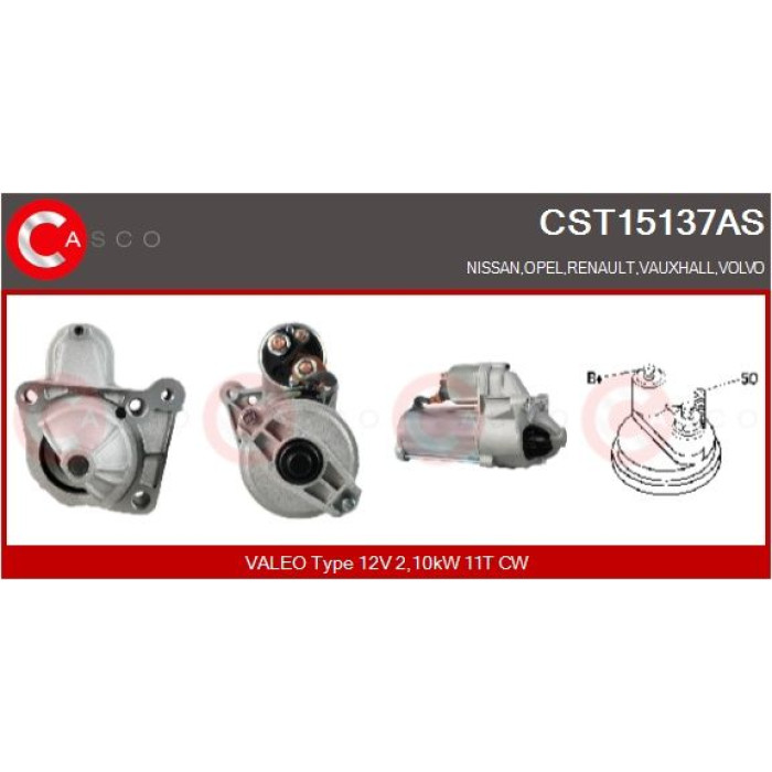 CASCO Anlasser CST15137AS CASCO Anlasser CST15137AS