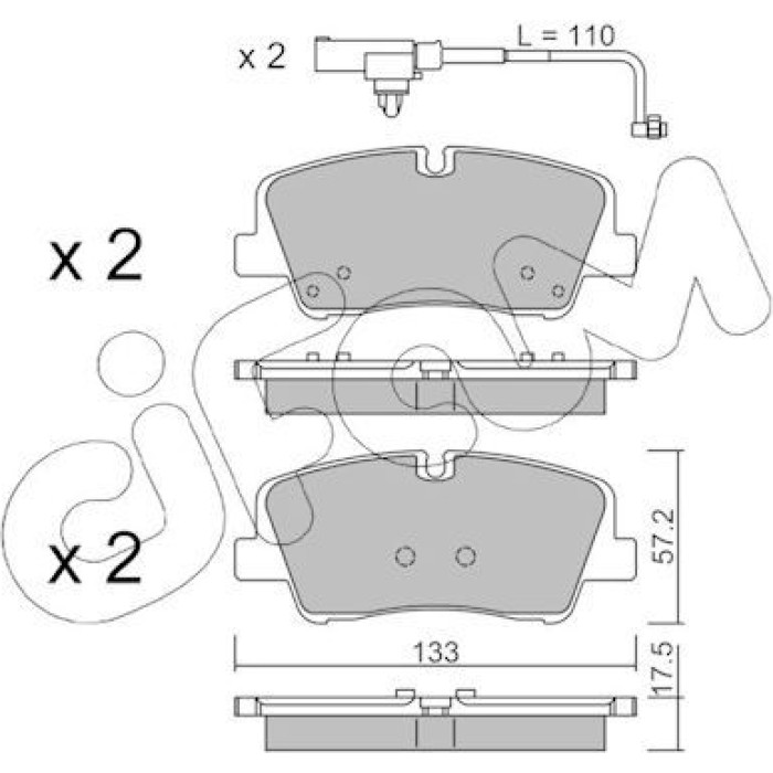 CIFAM Bremsbelagsatz, Scheibenbremse 822-1095-1