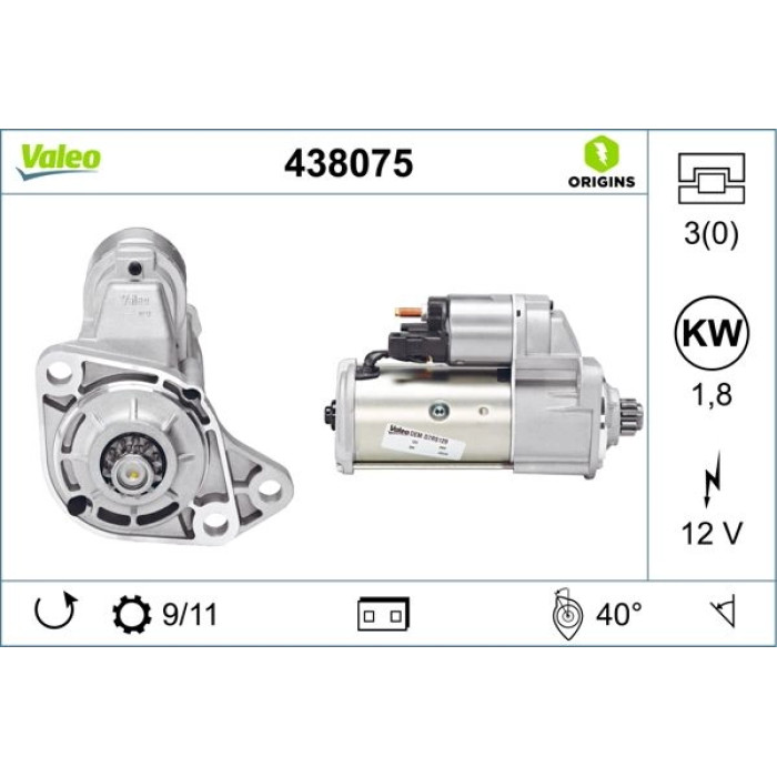438075 Valeo Anlasser 438075 438075 Valeo Anlasser 438075