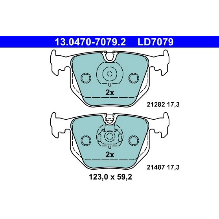 ATE Bremsbelagsatz BMW Hinterachse 3/5/7/X3/X5/Z4 94-11 Keramik 13.0470-7079.2 ATE Bremsbelagsatz BMW Hinterachse 3/5/7/X3/X5/Z4 94-11 Keramik 13.0470-7079.2