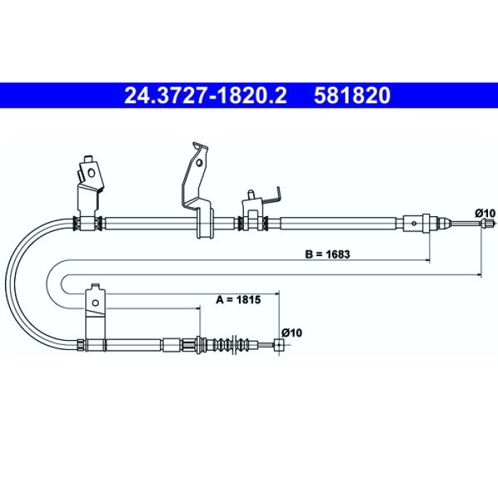 ATE Handbremsseil 24.3727-1820.2 ATE Handbremsseil 24.3727-1820.2