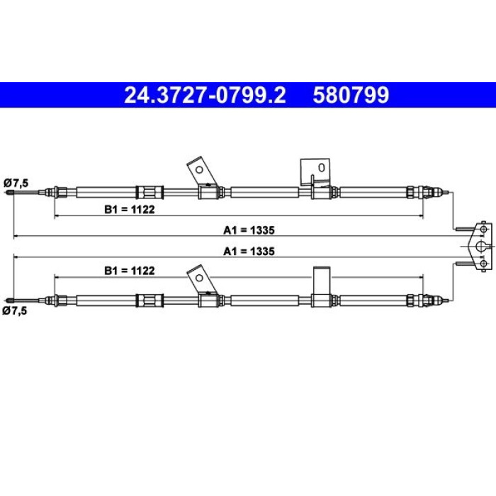 ATE Handbremsseil 24.3727-0799.2 ATE Handbremsseil 24.3727-0799.2