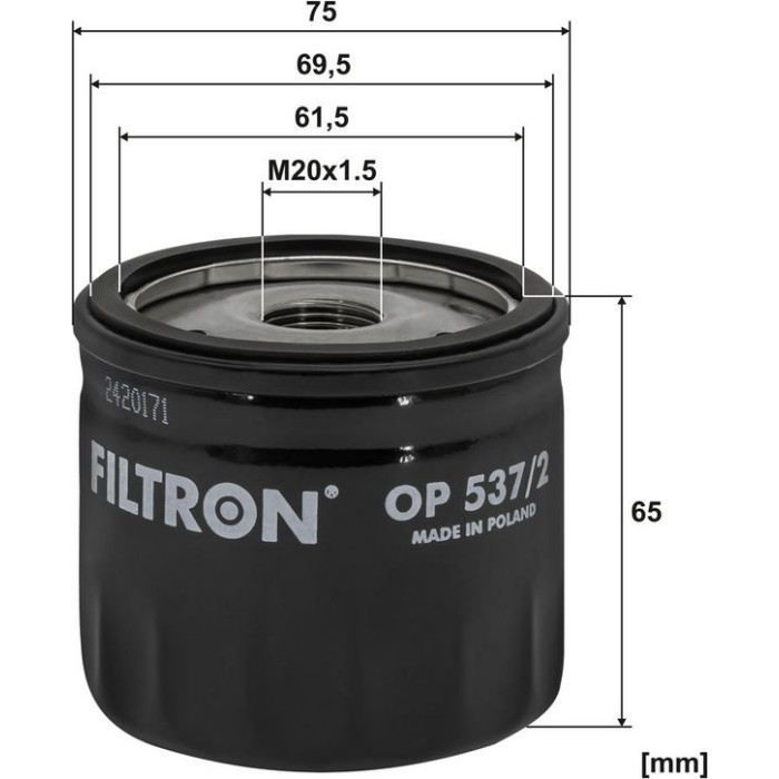 OP 537/2 Filtron Ölfilter OP 537/2 OP 537/2 Filtron Ölfilter OP 537/2