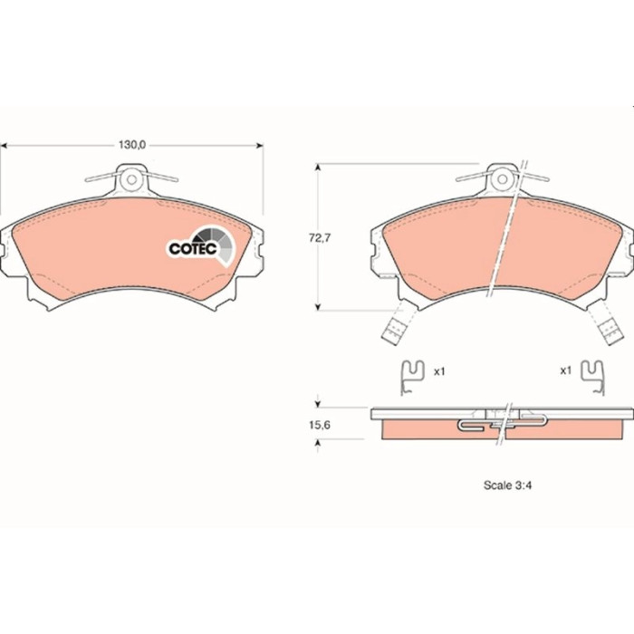 TRW Bremsbelagsatz Mitsubishi P. Spac GDB1317 TRW Bremsbelagsatz Mitsubishi P. Spac GDB1317
