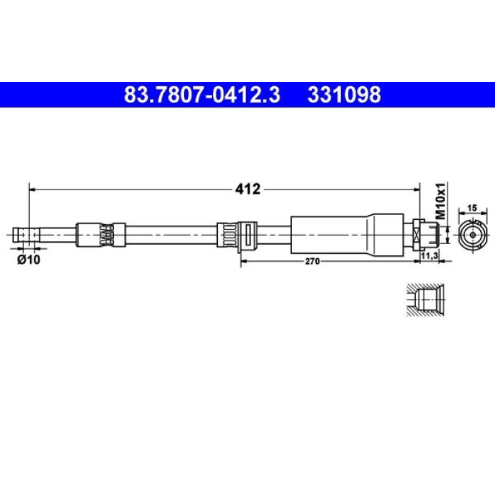 ATE Bremsschlauch 83.7807-0412.3 ATE Bremsschlauch 83.7807-0412.3