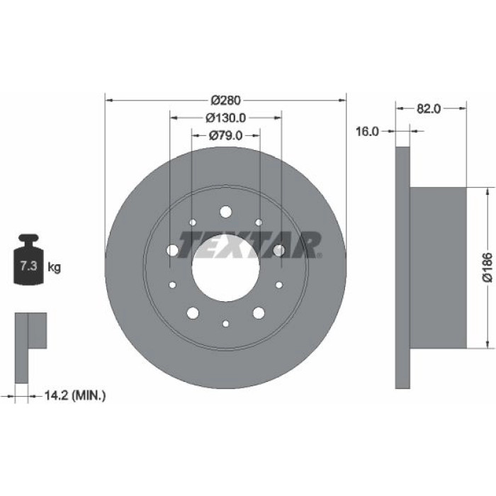 Textar Bremsscheibe 92116203 Textar Bremsscheibe 92116203