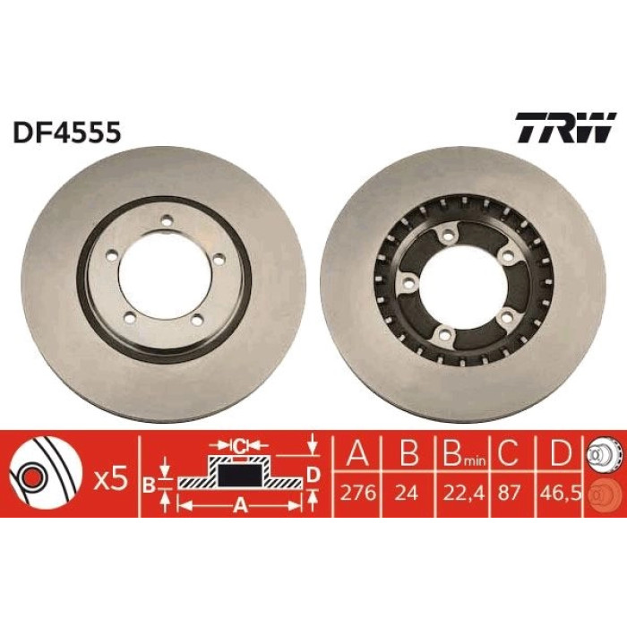 TRW Bremsscheibe DF4555 TRW Bremsscheibe DF4555