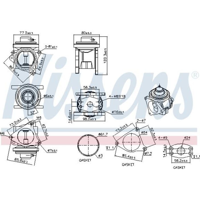 98173 Nissens AGR-Ventil 98173 98173 Nissens AGR-Ventil 98173