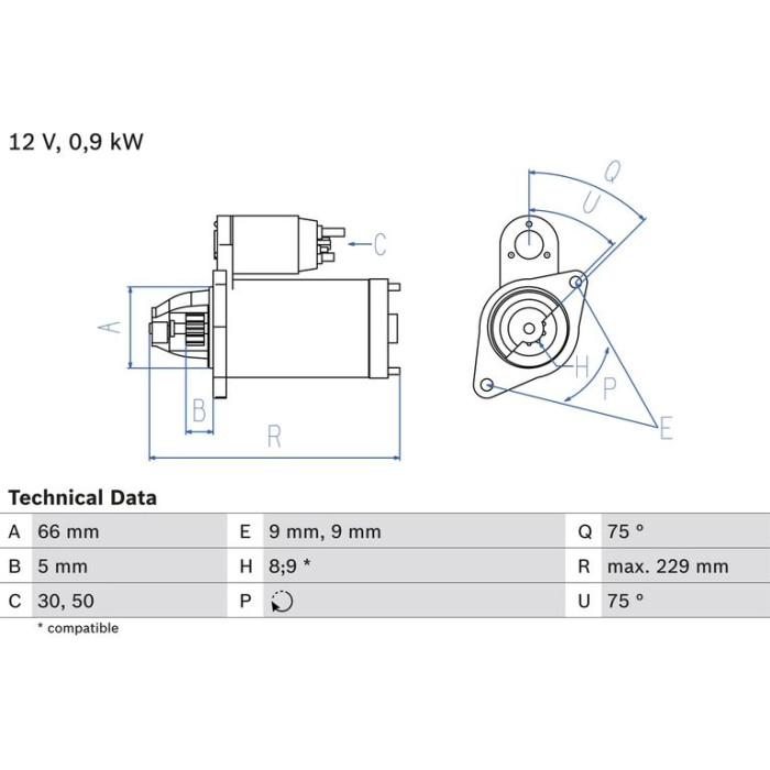 Bosch Starter 0 986 014 350 Bosch Starter 0 986 014 350