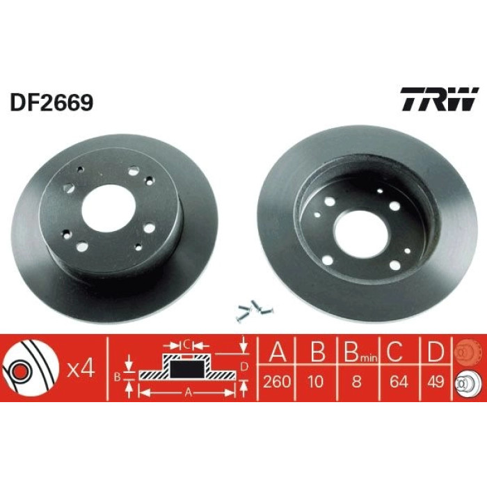 TRW Bremsscheibe DF2669 TRW Bremsscheibe DF2669