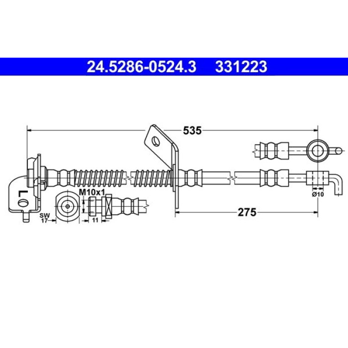 ATE Bremsschlauch 24.5286-0524.3 ATE Bremsschlauch 24.5286-0524.3
