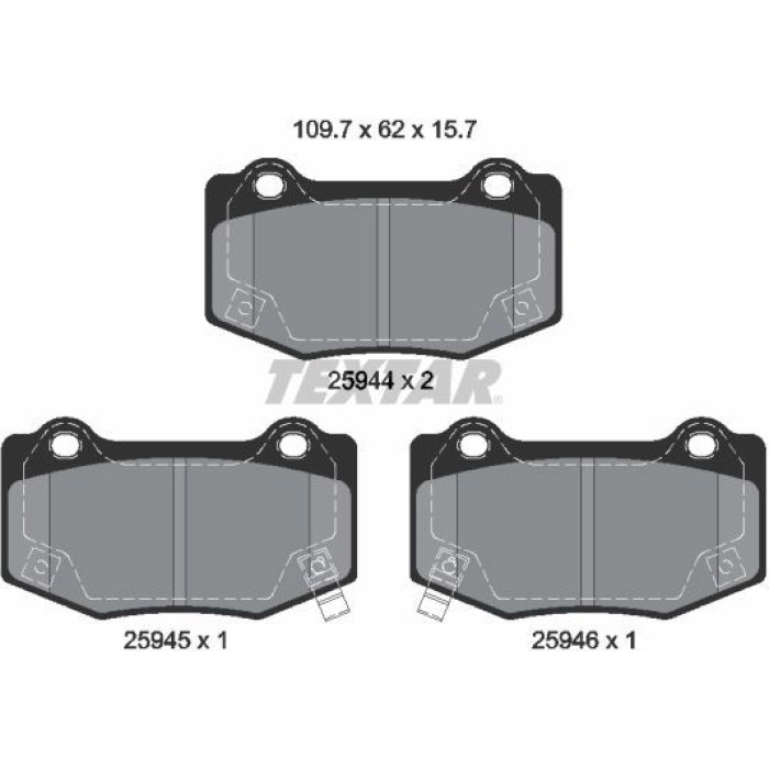 Textar Bremsbelagsatz 2594401 Textar Bremsbelagsatz 2594401