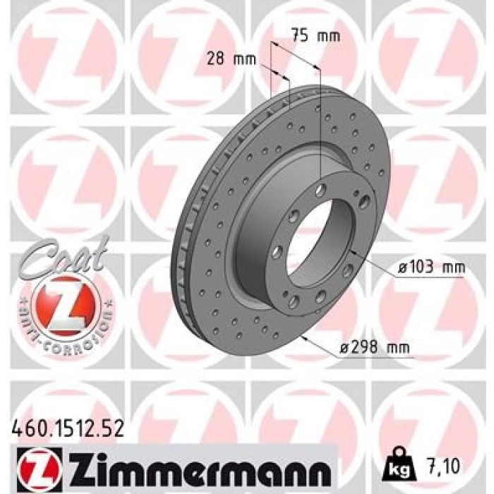 Zimmermann 13 481 013 Sport Bremsscheibe Vorderachse Sport 460.1512.52 Zimmermann 13 481 013 Sport Bremsscheibe Vorderachse Sport 460.1512.52
