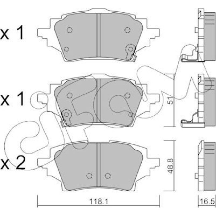 CIFAM Bremsbelagsatz, Scheibenbremse 822-1228-0 CIFAM Bremsbelagsatz, Scheibenbremse 822-1228-0