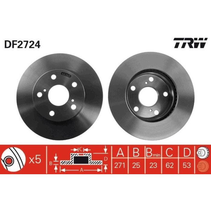TRW Bremsscheibe DF2724 TRW Bremsscheibe DF2724