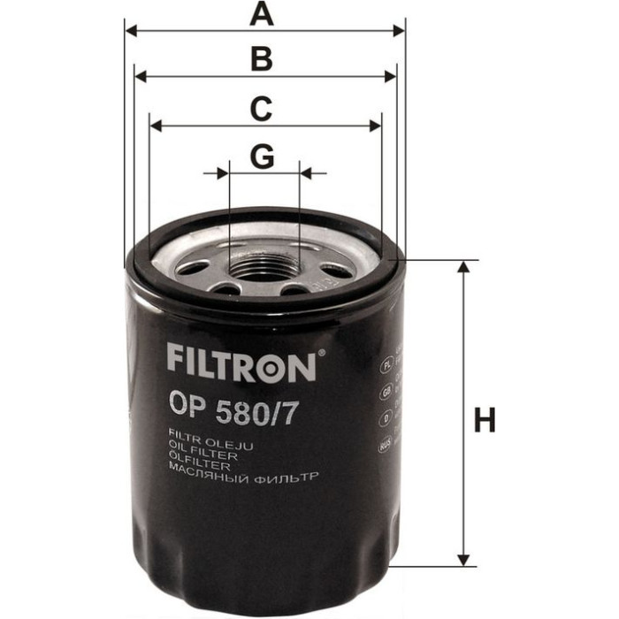 OP 580/7 Filtron Ölfilter OP 580/7 OP 580/7 Filtron Ölfilter OP 580/7