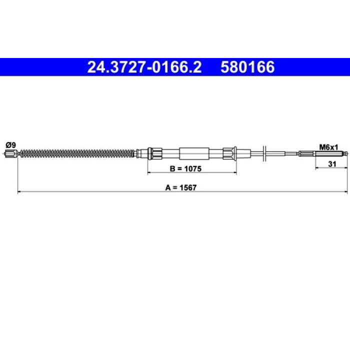 ATE Handbremsseil 24.3727-0166.2 ATE Handbremsseil 24.3727-0166.2