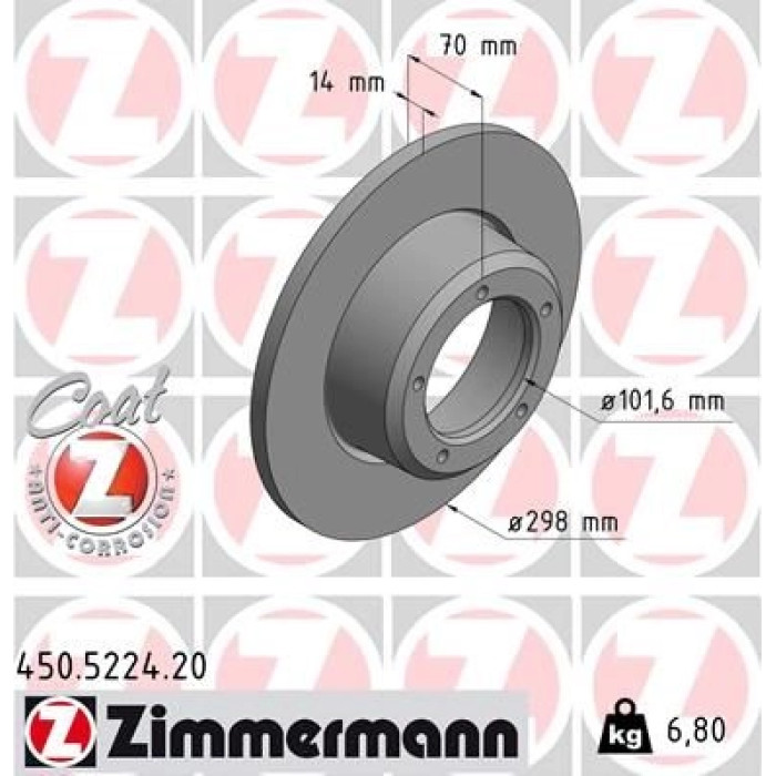Zimmermann Bremsscheibe 450.5224.20 Zimmermann Bremsscheibe 450.5224.20