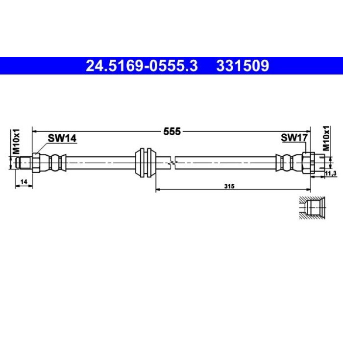 ATE Bremsschlauch 24.5169-0555.3 ATE Bremsschlauch 24.5169-0555.3