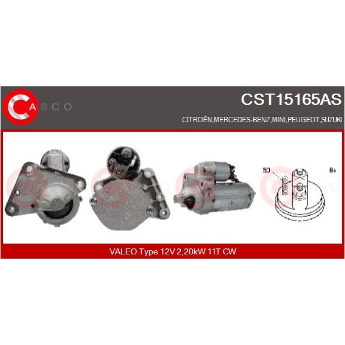 CASCO Anlasser CST15165AS CASCO Anlasser CST15165AS