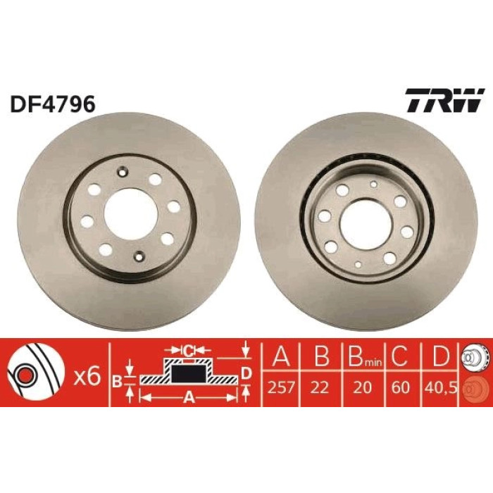 TRW Bremsscheibe Fiat Grande Punto 0 9-1 4 05 DF4796 TRW Bremsscheibe Fiat Grande Punto 0 9-1 4 05 DF4796