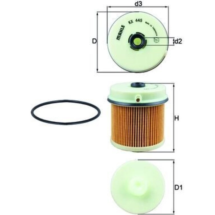 MAHLE Kraftstofffilter KX 445D MAHLE Kraftstofffilter KX 445D