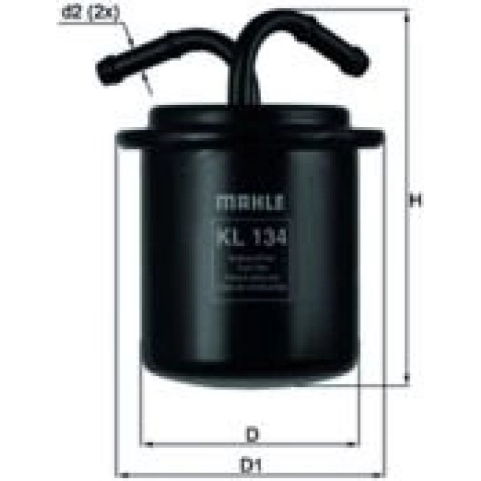 KL 134 MAHLE Kraftstofffilter KL 134, Leitungsfilter, Höhe 121 mm – u. a. für Subaru Impreza Stufenheck (GC), (GD), Station Wagon (GF) – OE Nummer 42072AA010 - l KL 134 MAHLE Kraftstofffilter KL 134, Leitungsfilter, Höhe 121 mm – u. a. für Subaru Impreza Stufenheck (GC), (GD), Station Wagon (GF) – OE Nummer 42072AA010 - l