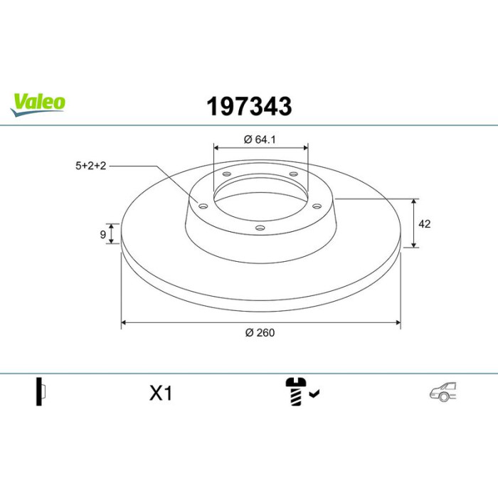 Valeo Bremsscheibe 197343 Valeo Bremsscheibe 197343