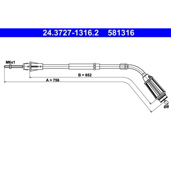 ATE Handbremsseil 24.3727-1316.2 ATE Handbremsseil 24.3727-1316.2