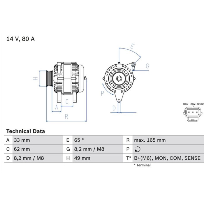 Bosch Lichtmaschine 0 986 044 671 Bosch Lichtmaschine 0 986 044 671