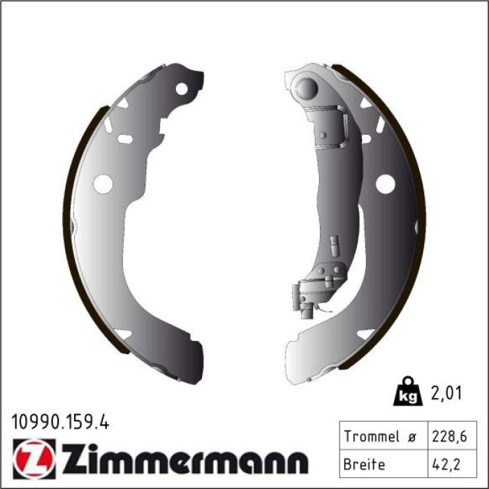 ZIMMERMANN Bremsbackensatz 10990.159.4 ZIMMERMANN Bremsbackensatz 10990.159.4