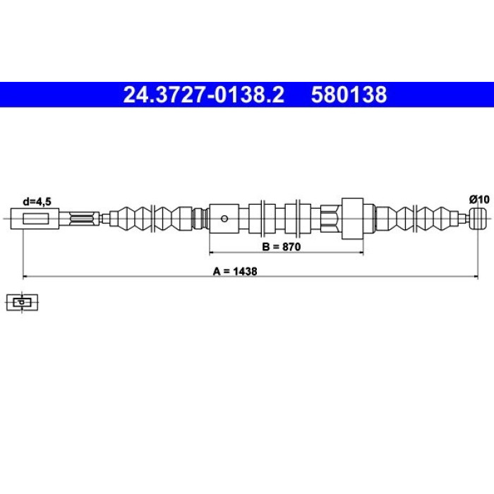 ATE Handbremsseil 24.3727-0138.2 ATE Handbremsseil 24.3727-0138.2