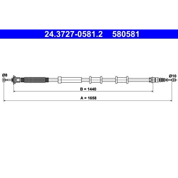 ATE Handbremsseil 24.3727-0581.2 ATE Handbremsseil 24.3727-0581.2