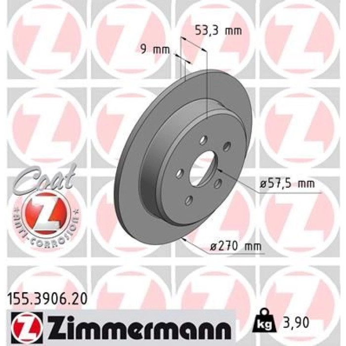 Zimmermann Bremsscheibe 155.3906.20 Zimmermann Bremsscheibe 155.3906.20