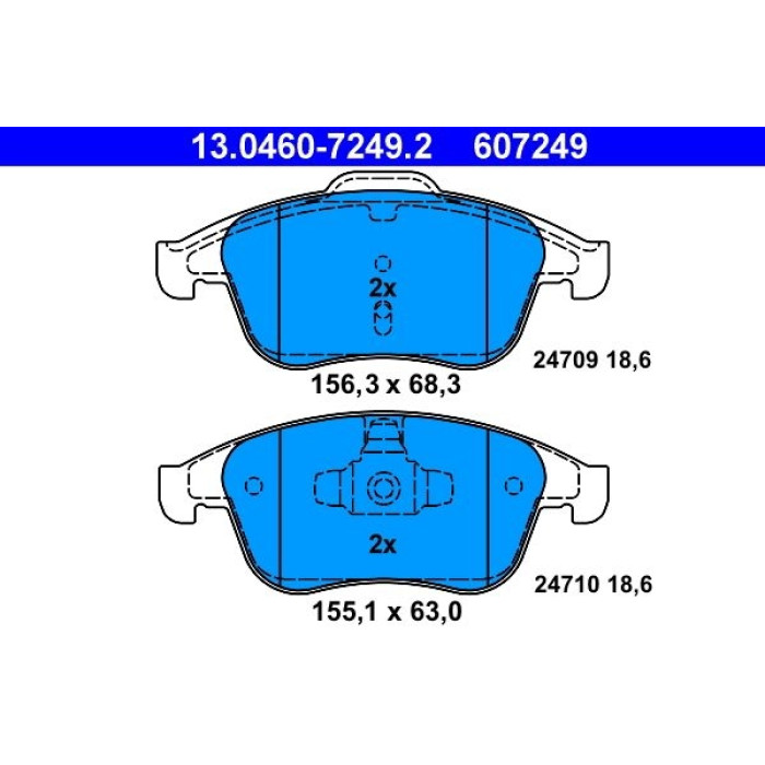 ATE Bremsbelagsatz Renault Vorderachse Clio/Laguna/Megane/Scenic 07 13.0460-7249.2