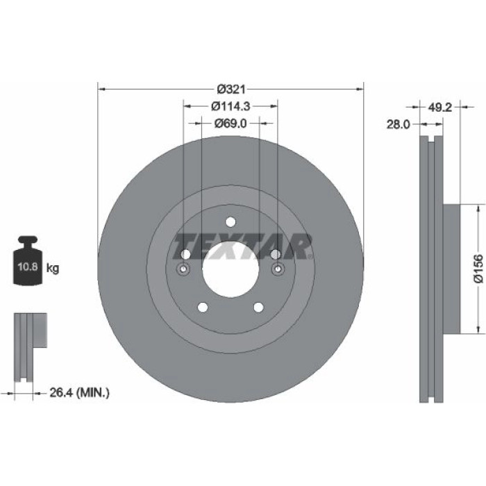 Textar Bremsscheibe 92242905 Textar Bremsscheibe 92242905