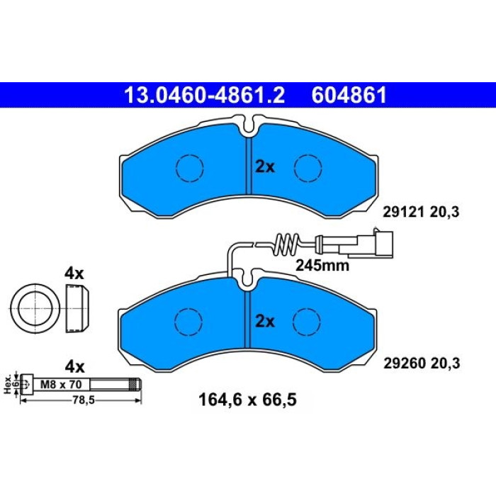 ATE Bremsbelagsatz 13.0460-4861.2 ATE Bremsbelagsatz 13.0460-4861.2