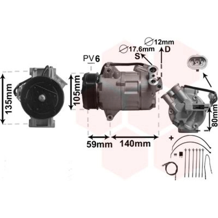 Van Wezel Klimakompressor 3700K437 Van Wezel Klimakompressor 3700K437