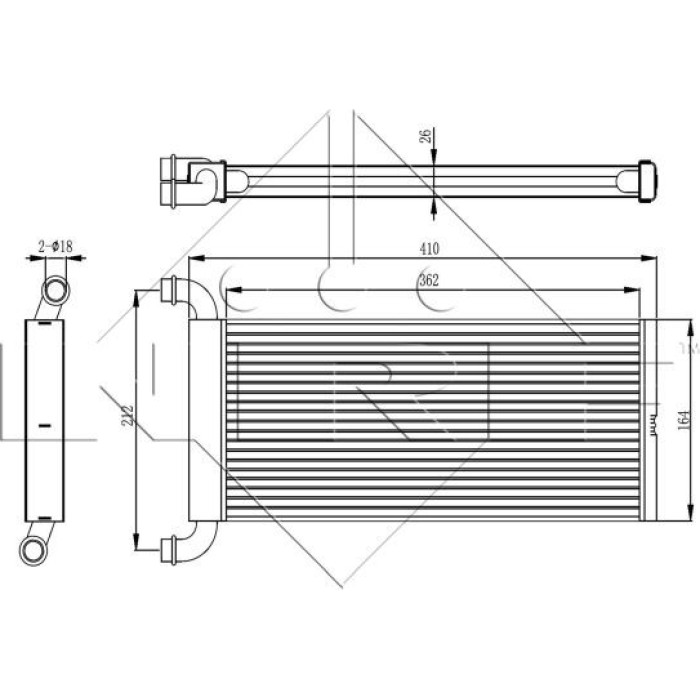 NRF Heizungskühler 54326 NRF Heizungskühler 54326