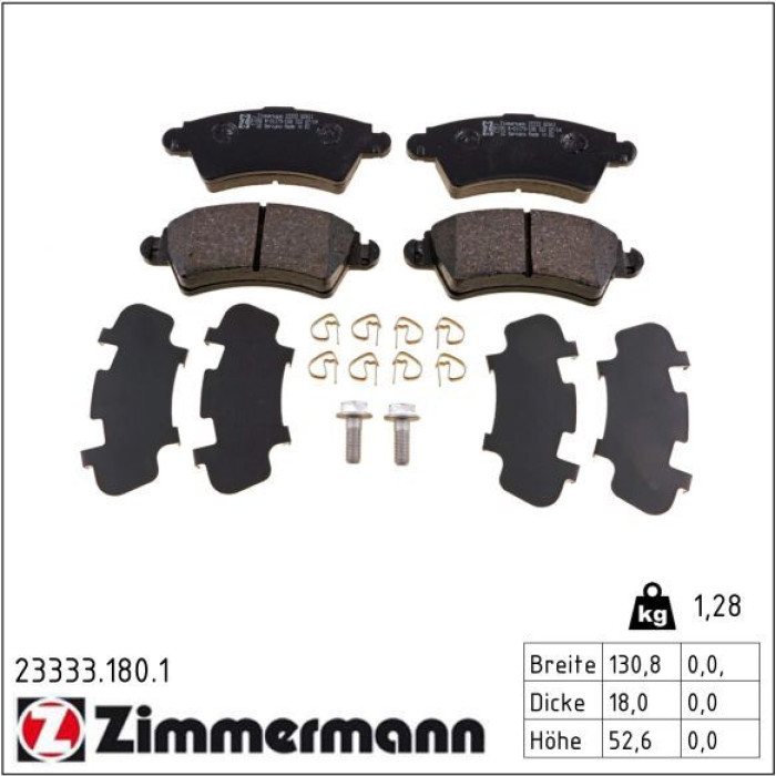 ZIMMERMANN Bremsbeläge 23333.180.1 ZIMMERMANN Bremsbeläge 23333.180.1