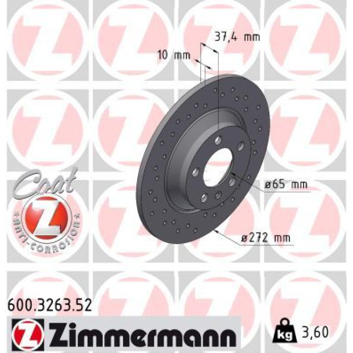 Zimmermann Bremsscheibe 600.3263.52 Zimmermann Bremsscheibe 600.3263.52