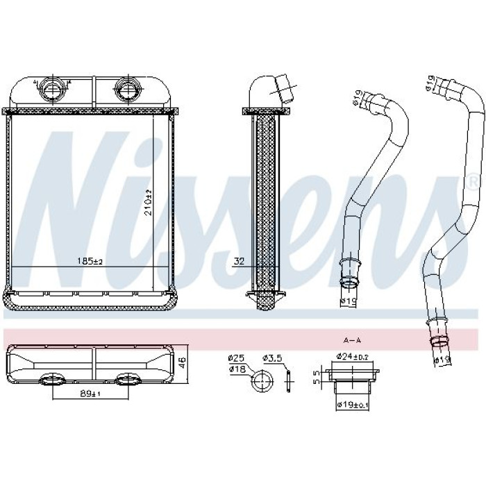 Nissens Heizungskühler PKW 707257 Nissens Heizungskühler PKW 707257