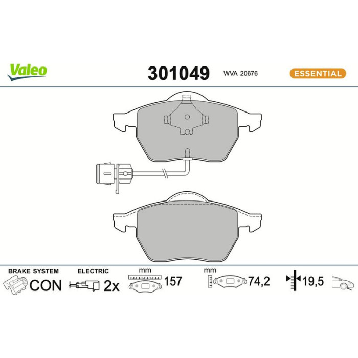 301049 Valeo Bremsbelagsatz 301049 301049 Valeo Bremsbelagsatz 301049