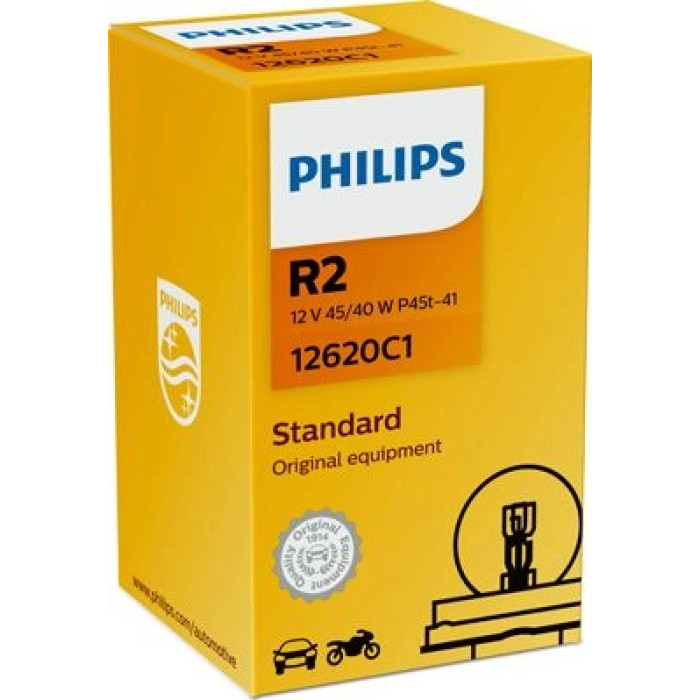 12620C1 PHILIPS R2 Glühlampe 12 V 45/40 W P45t-41, 1 Stück - 12620C1 - l 12620C1 PHILIPS R2 Glühlampe 12 V 45/40 W P45t-41, 1 Stück - 12620C1 - l