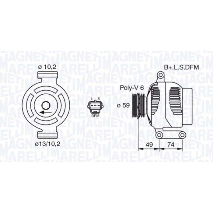 Magneti Marelli Lichtmaschine 063380005010 Magneti Marelli Lichtmaschine 063380005010