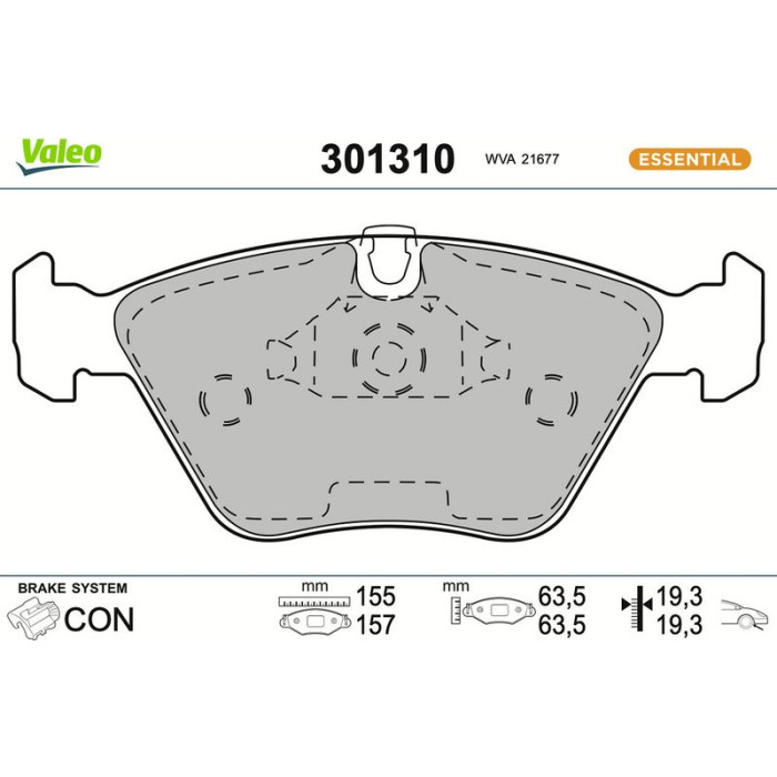 Valeo Bremsbelagsatz 301310 Valeo Bremsbelagsatz 301310