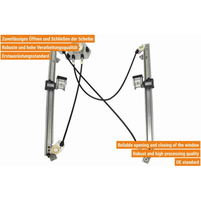 VAICO V10-3097 Fensterheber vorne links, elektrisch, ohne Motor, mit Trägerplatte, mit Komfortfunktion VAICO V10-3097 Fensterheber vorne links, elektrisch, ohne Motor, mit Trägerplatte, mit Komfortfunktion