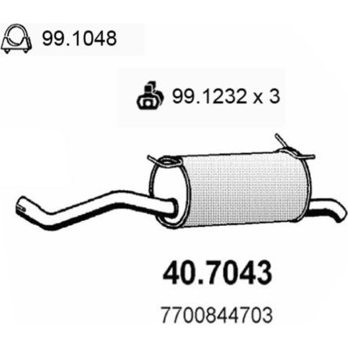 ASSO Endschalldämpfer 40.7043 ASSO Endschalldämpfer 40.7043