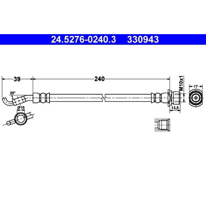 ATE Bremsschlauch 24.5276-0240.3 ATE Bremsschlauch 24.5276-0240.3